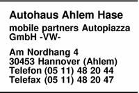 Autohaus Ahlem Hase mobile partners Autopiazza GmbH