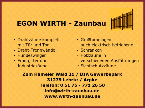 EGON WIRTH - Zaunbau -