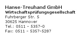 Hanse-Treuhand GmbH Wirtschaftsprfungsgesellschaft