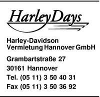 HarleyDays, Harley-Davidson Vermietung Hannover GmbH