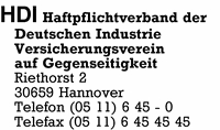 HDI Haftpflichtverband der Deutschen Industrie V.a.G.