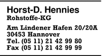 Hennies Rohstoffe-KG, Horst D.