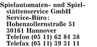 Spielautomaten- und Spielst�ttenservice GmbH