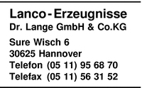 Lange GmbH & Co. Lanco-Erzeugnisse, Dr.