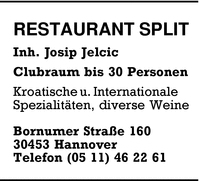Restaurant Split, Inh. Josip Jelcic