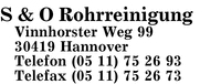 S & O Rohrreinigung