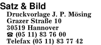 Satz & Bild Druckvorlage J. P. M�sing