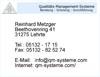 Qualitts-Management-Systeme, Reinhard Metzger